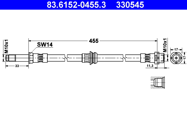 ATE Gumifékcső 83.6152-0455.3_ATE