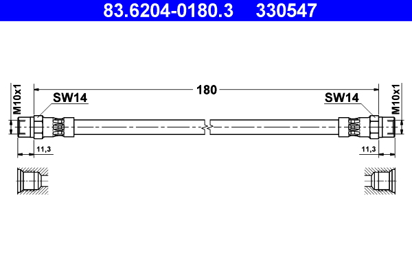 ATE Gumifékcső 83.6204-0180.3_ATE