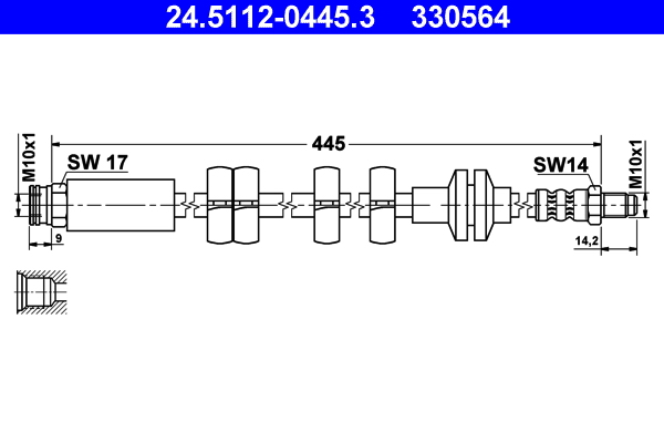 ATE Gumifékcső 24.5112-0445.3_ATE