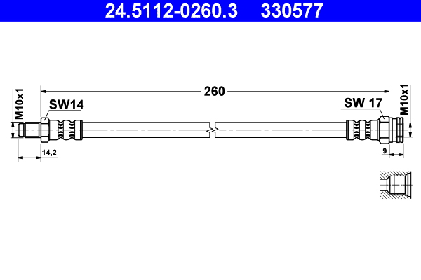 ATE Gumifékcső 24.5112-0260.3_ATE