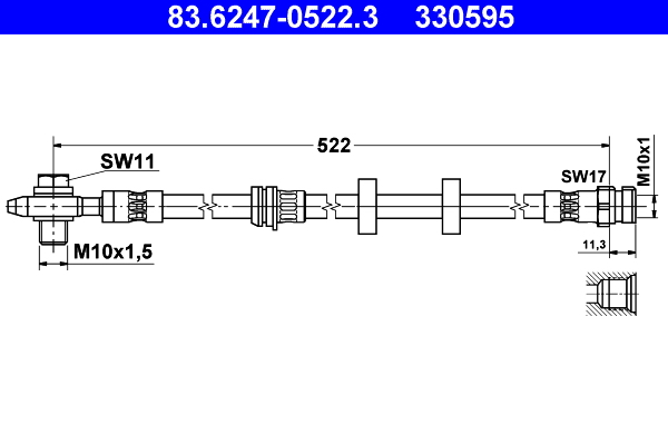 ATE Gumifékcső 83.6247-0522.3_ATE