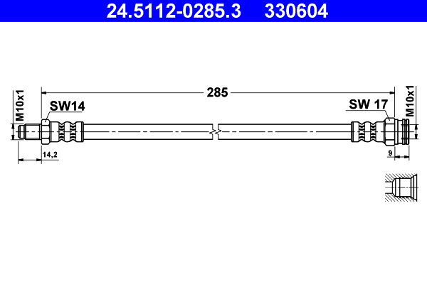 ATE Gumifékcső 24.5112-0285.3_ATE