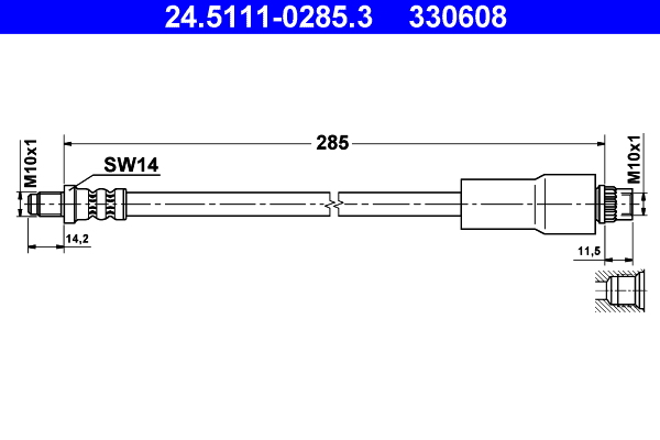 ATE Gumifékcső 24.5111-0285.3_ATE