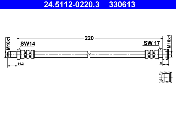 ATE 24.5112-0220.3_ATE Gumifékcső