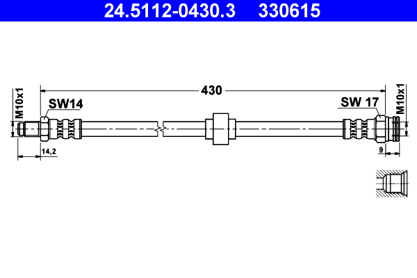 ATE Gumifékcső 24.5112-0430.3_ATE