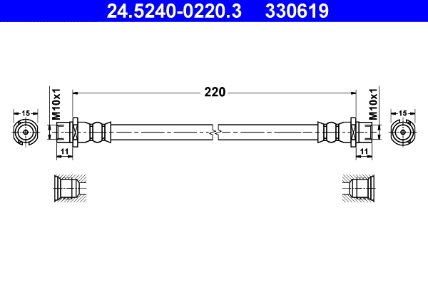 ATE Gumifékcső 24.5240-0220.3_ATE