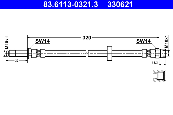 ATE Gumifékcső 83.6113-0321.3_ATE