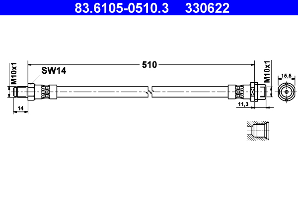 ATE Gumifékcső 83.6105-0510.3_ATE