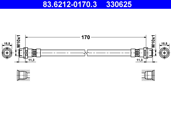 ATE Gumifékcső 83.6212-0170.3_ATE