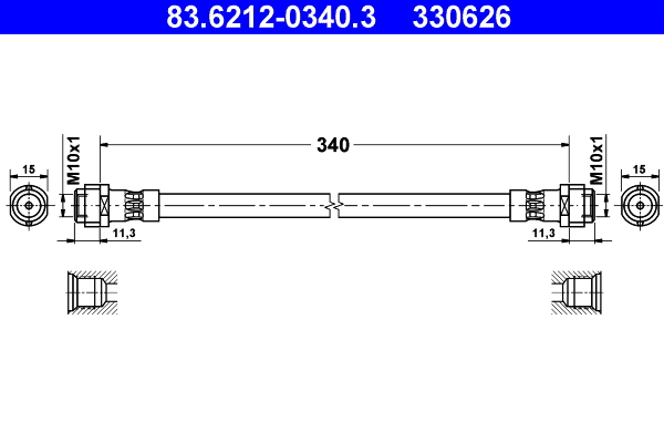 ATE Gumifékcső 83.6212-0340.3_ATE