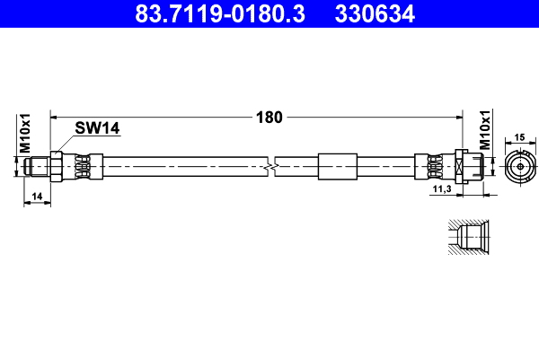 ATE Gumifékcső 83.7119-0180.3_ATE