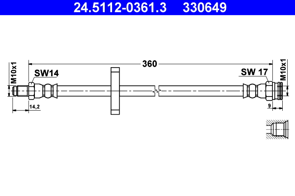 ATE Gumifékcső 24.5112-0361.3_ATE