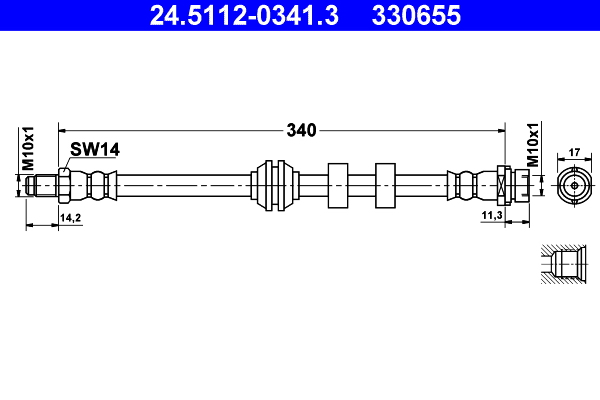 ATE Gumifékcső 24.5112-0341.3_ATE