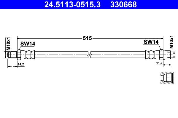 ATE Gumifékcső 24.5113-0515.3_ATE