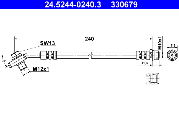 ATE Gumifékcső 24.5244-0240.3_ATE