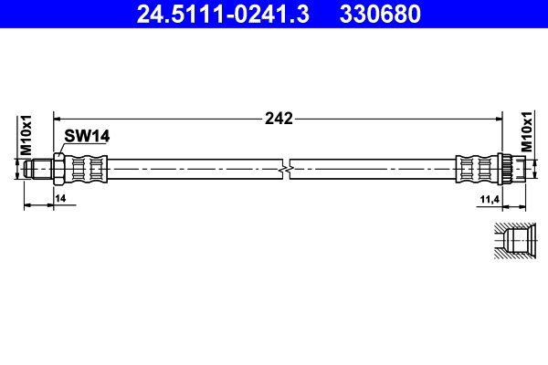 ATE Gumifékcső 24.5111-0241.3_ATE