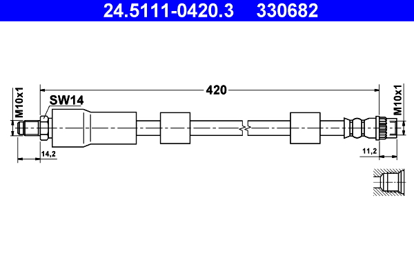 ATE Gumifékcső 24.5111-0420.3_ATE