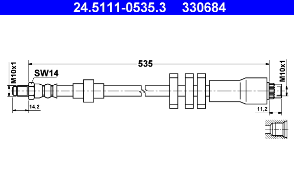 ATE Gumifékcső 24.5111-0535.3_ATE