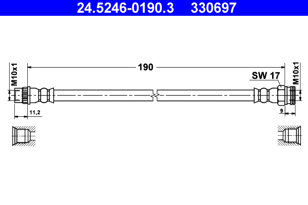 ATE Gumifékcső 24.5246-0190.3_ATE