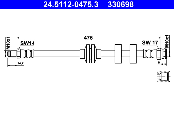 ATE Gumifékcső 24.5112-0475.3_ATE