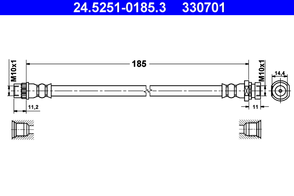 ATE Gumifékcső 24.5251-0185.3_ATE