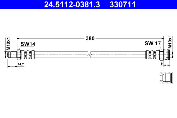 ATE Gumifékcső 24.5112-0381.3_ATE