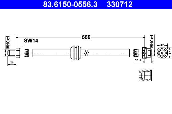 ATE Gumifékcső 83.6150-0556.3_ATE