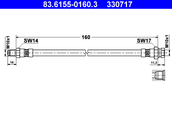 ATE Gumifékcső 83.6155-0160.3_ATE