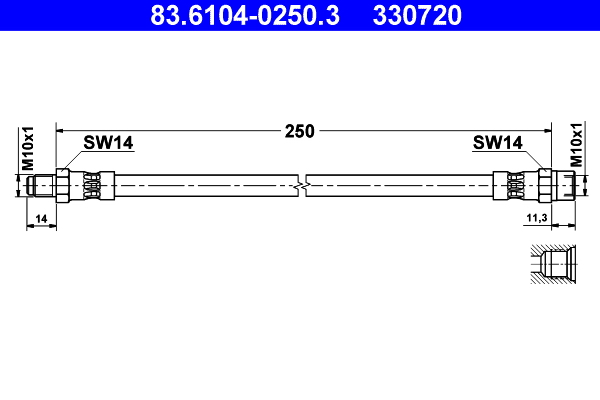 ATE 83.6104-0250.3_ATE Gumifékcső