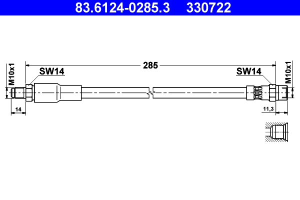 ATE Gumifékcső 83.6124-0285.3_ATE