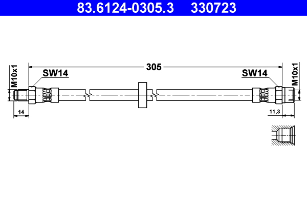 ATE Gumifékcső 83.6124-0305.3_ATE