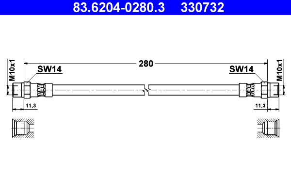 ATE Gumifékcső 83.6204-0280.3_ATE