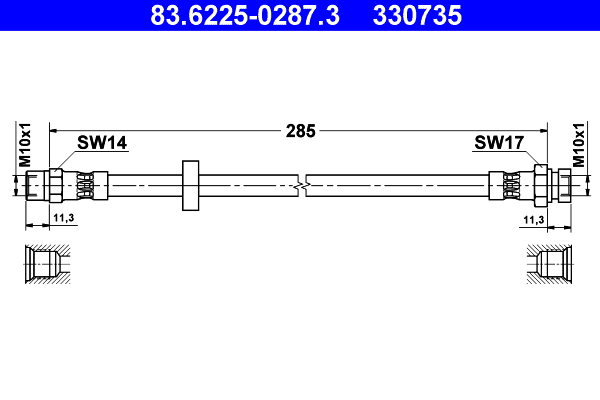 ATE Gumifékcső 83.6225-0287.3_ATE