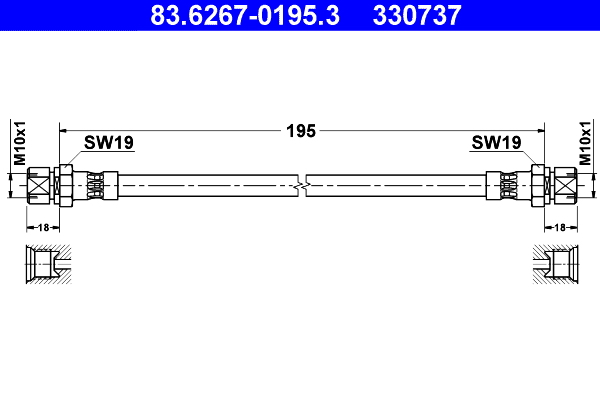 ATE Gumifékcső 83.6267-0195.3_ATE