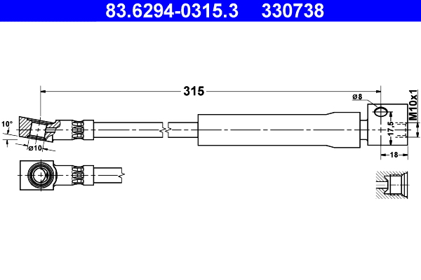 ATE Gumifékcső 83.6294-0315.3_ATE