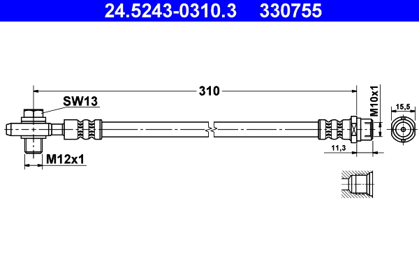 ATE Gumifékcső 24.5243-0310.3_ATE