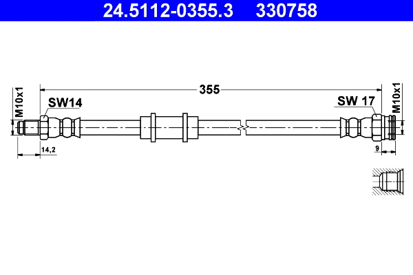 ATE Gumifékcső 24.5112-0355.3_ATE