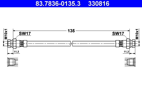 ATE Gumifékcső 83.7836-0135.3_ATE