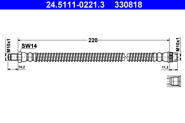 ATE Gumifékcső 24.5111-0221.3_ATE