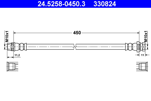 ATE Gumifékcső 24.5258-0450.3_ATE