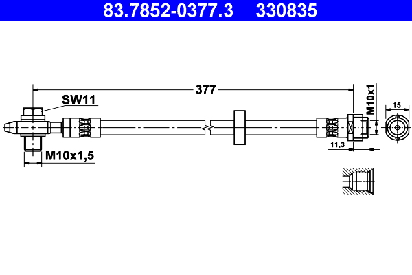 ATE Gumifékcső 83.7852-0377.3_ATE