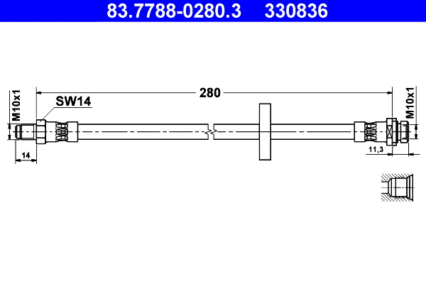 ATE Gumifékcső 83.7788-0280.3_ATE