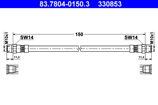 ATE Gumifékcső 83.7804-0150.3_ATE