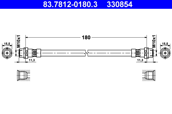 ATE Gumifékcső 83.7812-0180.3_ATE