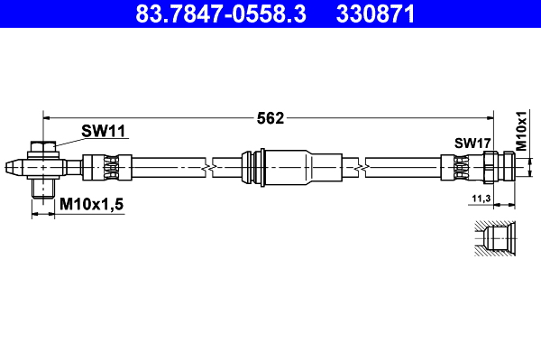 ATE Gumifékcső 83.7847-0558.3_ATE