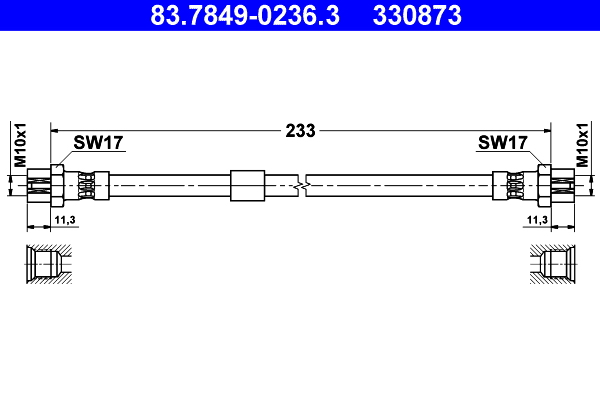 ATE Gumifékcső 83.7849-0236.3_ATE