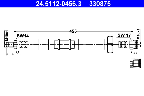 ATE Gumifékcső 24.5112-0456.3_ATE