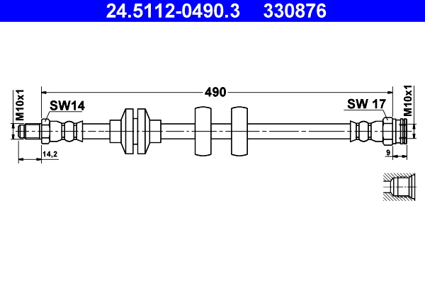 ATE Gumifékcső 24.5112-0490.3_ATE