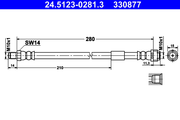 ATE Gumifékcső 24.5123-0281.3_ATE