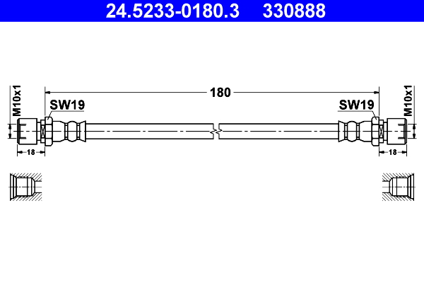 ATE Gumifékcső 24.5233-0180.3_ATE